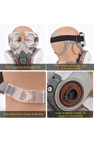 Novahub Yüz Yarım Solunum Parçası Maskesi Gaz Cihazı 6200 Wd