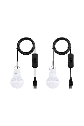 Hfambition 2 Adet 2.5m Kablolu Usb Kamp Işığı - 650lm 3000k Isı Beyazı 14 Led'li 5v Usb Beslemeli Işık Kaynağı