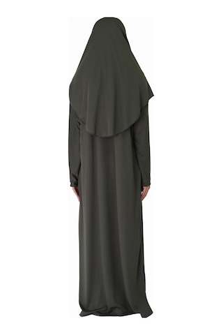Zehranaz Namaz Elbisesi Koyu Haki Fermuarlı Namaz Elbisesi Koyu Haki