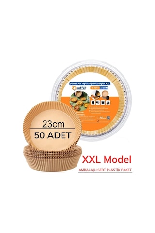 9038009217533drvs1 - Buffer 50 Adet Air Fryer Pişirme Kağıdı Tek Kullanımlık 23 Cm Yuvarlak Pişirme Kağıdı Xxl Pvc Li