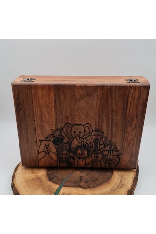 Ahşap Kişiye Özel Sandık 30x40x10 Cm