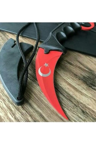 Türk Bayraklı Kamp Çakı&kılıflı- 23cm Çok Renkli