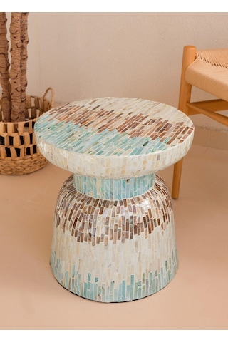 The Mia Sedef Tabure Yan Sehpa 38x40 Cm Tlc0103 Çok Renkli