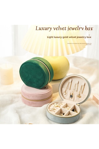 Springsun Küçük Boy Taşınabilir Kadife Kuyumluk Kutusu - Kolye, Yüzük, Küpe Ve Aksesuarları Anti-oksidasyonlu Saklama Kutusu Gri Gri