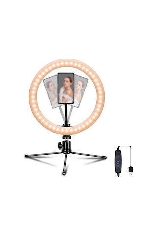 Zore CT-001 6" Işıklı Tripod Telefon Tutucu Ring Light