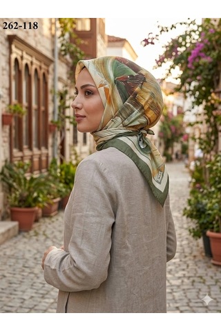Moonscarfs Moonscarf Desenli Bambu Pamuk Eşarp 262-118 Çok Renkli