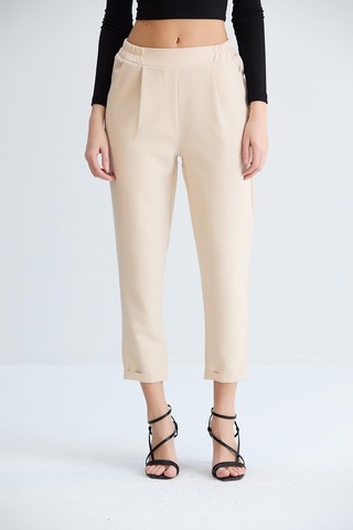 Sortie Collection Duble Paça Bel Lastikli Pantolon Taş-taş Taş