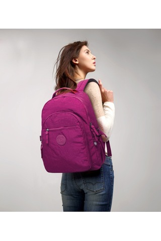 Lyon Sırt Çantası Seyahat Yıkanmış Naylon Sırt Çantası Pembe Pembe