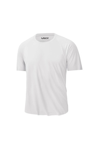 Erkek %100 Pamuk Slim Fit Sporcu Tişört Basic Bisiklet Yaka Kısa Kollu T-shirt Beyaz