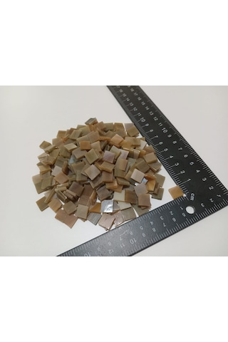Karamel Kahve Kare Vitray Cam Mozaik Taşı - Sanatsal Mozaik İçin Yaklaşık 10 X 10 Mm