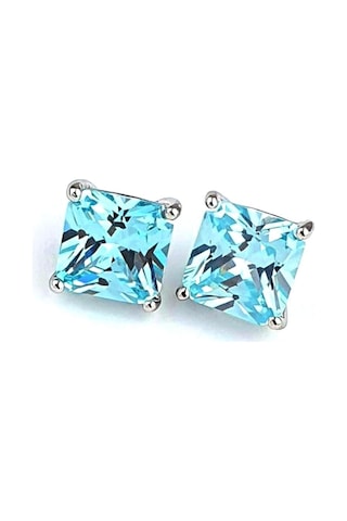 Sky Diamond Blue Aquamarin Taşlı 925ayar Gümüş Üzerine Altın Kaplama Damla Küpe 88770337