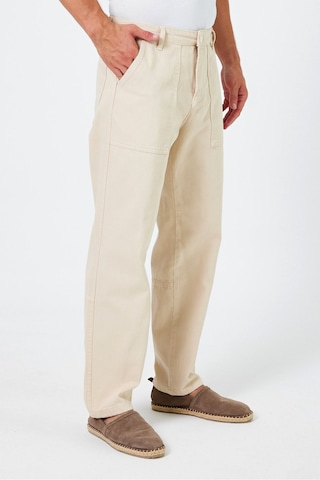 Tarz Cool Erkek Düz Baggy Jean Pantolon Bej