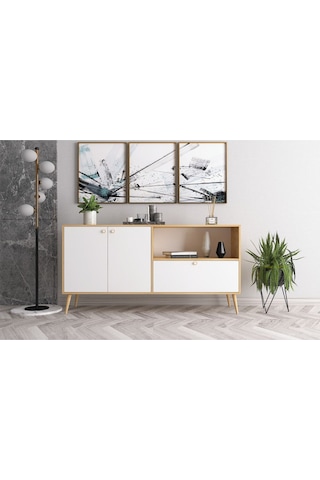 Floradesign Zara Konsol / Konsol / Çok Amaçlı Dolap 160 Cm Meşe