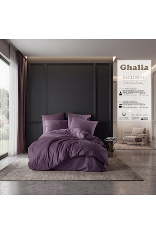 Goldroom Home Çizgili Pamuk Saten Çift Kişilik Nevresim Takımı Açık Mürdüm Goldroom Home Çizgili Pamuk Saten Çift Kişilik Nevresim Takımı Açık Mürdüm