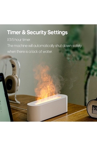 Novahub 7 Renkli Alev Efektli 150ml Usb Nemlendirici, 3 Zamanlayıcı Modu İle Sessiz Çalışma