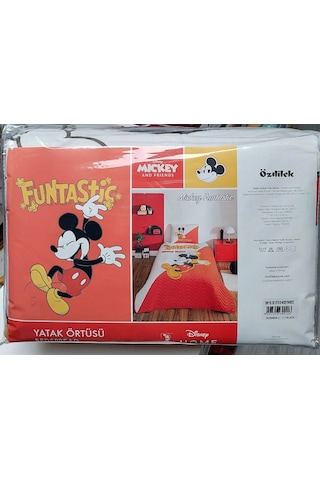 Özdilek Lisanslı Kapitoneli %100 Pamuk Mickey Funtastic Krem Pembe