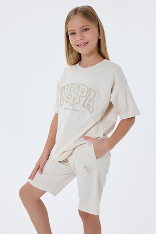 U.s. Polo Assn. Kız Çocuk Krem Bermuda Takım KREM