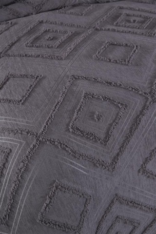 Çeyiz Diyarı Samira 2 Parça Tek Kişilik Pike Takımı Antrasit Antrasit