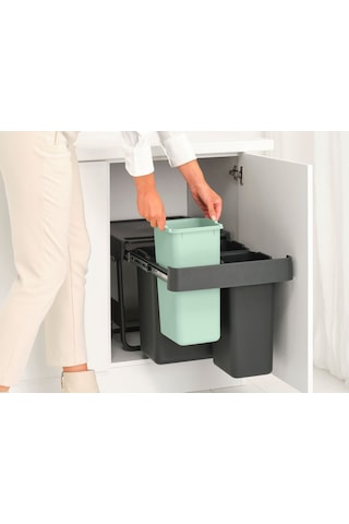 Brabantia Dark Grey Sort&go Buılt In Bın Çöp Kutusu 10+10+20lt Siyah