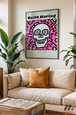 Kuru Kafa Pop Art, Siyah Çerçeveli Duvar Tablosu - Renkli Ev Dekorasyonu