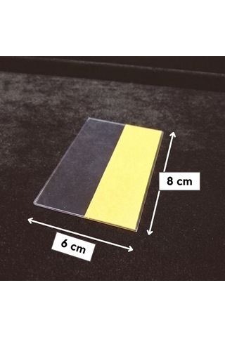 Cep Tipi Yapışkanlı Şeffaf Etiketlik 8x6cm U Tipi 50li Paket 50 Adet