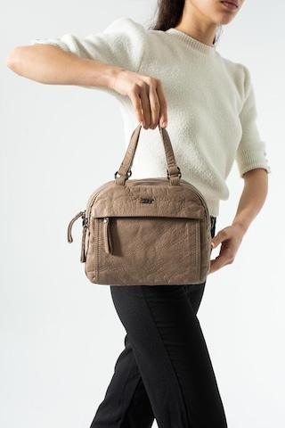 Baginn Retro Vegan Deri Günlük Kadın Postacı Çanta Çapraz Askılı Omuz Çantası Yıkama Suni Deri 27 23 Cm Krem