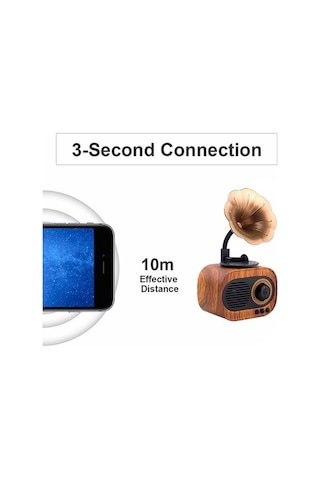 Flybuy Retro Stil Kablosuz Bluetooth Hoparlör, 5w Ahşap Dış Mekan Ses Sistemi