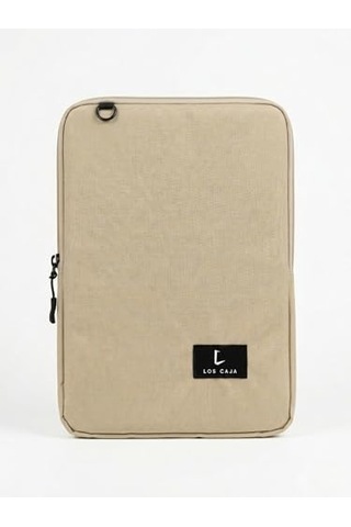 Premium Tablet Çantası Ve Organizer - İçi Cepli, Darbe Emici Koruyucu Kılıf Bej
