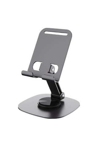Masaüstü Alüminyum Telefon Tutucu, Katlanabilir Telefon Standı, Ergonomik Tasarım, Dayanıklı Sağlam Yapı, Evrensel Uyum Gri Renk