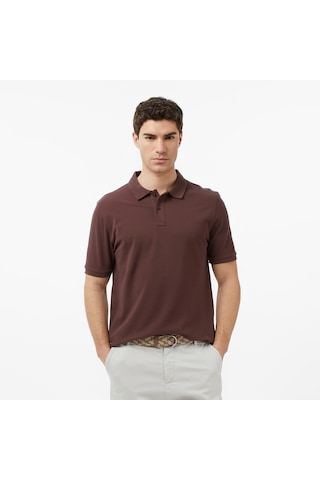 Nautica Erkek Kahverengi Regular Fit Polo Yaka T-shirt Düz K65000t Kahverengi