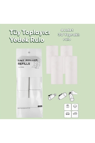 Porsima 3108 Kedi Köpek Tüy Toplayıcı Yedek Rulo 4 Adet