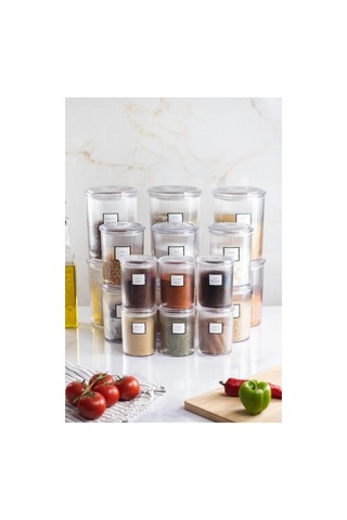 18'li Barok Yuvarlak 3 Boy Kavanoz Seti & Saklama Kabı & Erzak Kabı 6 2000 Ml, 6 1000 Ml ,6 500 Ml Düz Renkli