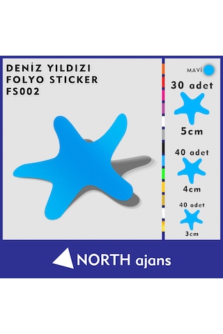 Deniz Yıldızı Folyo Duvar Sticklerı Mavi