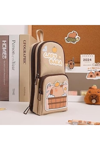 Agoodshop Büyük Capicacity Kapibara Capybara Karikatür Kalem Kutusu Sevimli Kalem Tutucu Kalem Çantas 3bp-yeşil