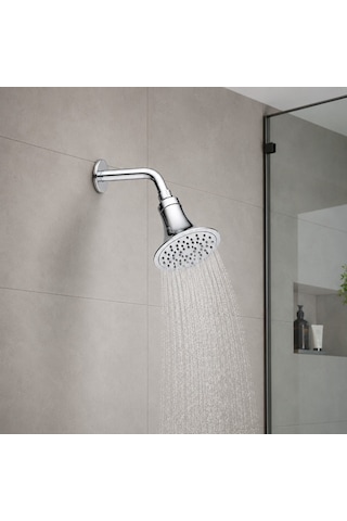 Aqua Bagno Largo Tepe Duş Başlığı 12,5 Cm Duvar Tipi Duş Kolu Seti Krom 80.03.04.01.01