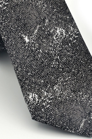 Gaffy Gri Desenli Füme Dokuma Kumaş Mendilli Slim Fit Kravat // Sdk-2613-3 Gri