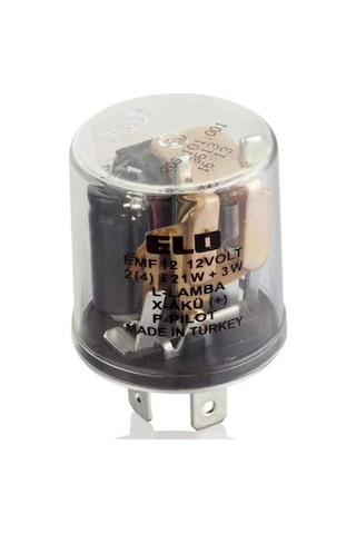 12v Üniversal Sinyal Flaşörü 3 Fişli Şeffaf Elo