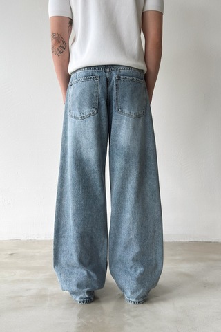 Flaw Basic Baggy Jean-29109 Mavi