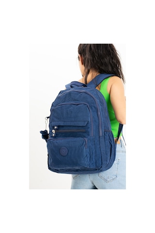 İthal Maymuncuk Hediyeli Ultra Hafif Çok Cepli Krinkıl Sırt Çantası Unisex Lacivert