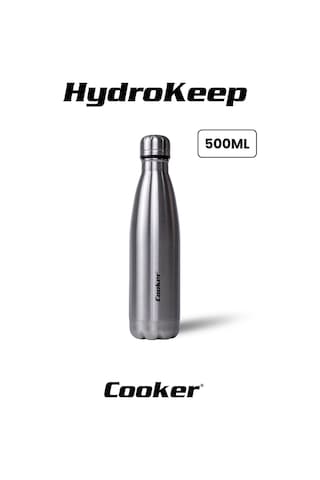 Cooker 500 Ml Paslanmaz Çelik Termos - Çift Kat Yalıtım, 6 Saat Sıcak 12 Saat Soğuk, Sızdırmaz Suluk Ckr2053 Gümüş Gri