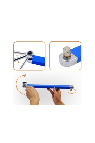 Yuntech01 Çift Fonksiyonlu Profesyonel Ratchet Uzatma Anahtarı, Dürtmeyen Bölgelere Erişim, Krom Kaplama, Ev Ve İş Mekanları İçin Evrensel Uyum