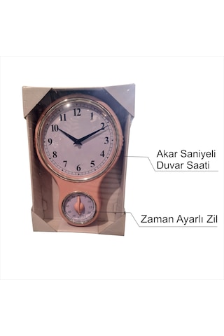 Mutfak Aşçı Pişirme İçin Zaman Ayarlı Çalar Saatli Cam Muhafazalı Duvar Saati Açık Pembe