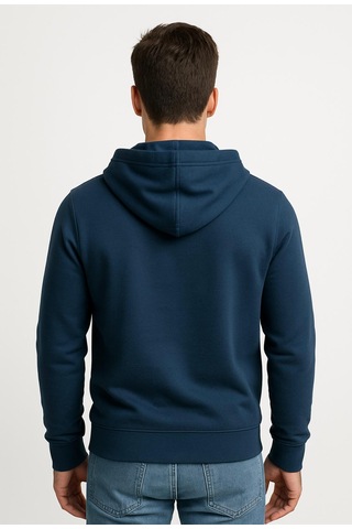 Axxel Erkek İndigo 2 İplik Fermuarlı Kapüşonlu Sweatshirt-w1084 Indigo