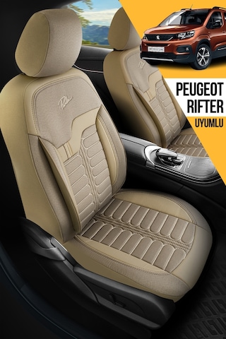 Panda Şili Serisi İngiliz Jakar Kumaş Peugeot Rifter Uyumlu Oto Koltuk Kılıfı - Tam Set
