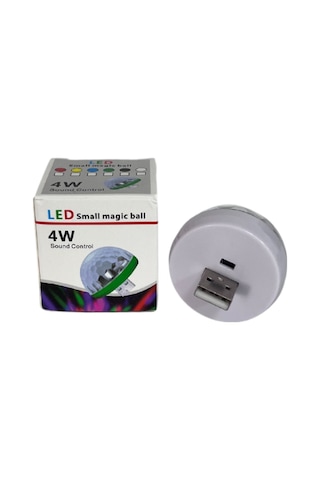 Araç İçi Sese Duyarlı Mini Disko Topu Led Usb'li