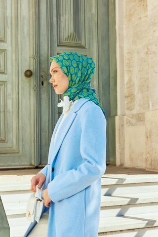 Mirsoy Scarf Dijital Soft Lavina Desen-yeşil Yeşil