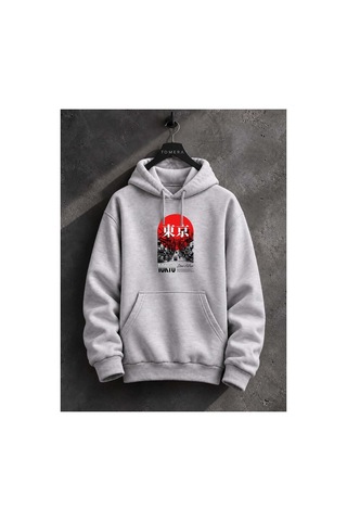 North Whiskers Tokyo Street Culture Baskılı Unisex Hoodie Japon Tarzı Streetwear Sweatshirt Gri - 929989246 Gri - 929989246 Gri