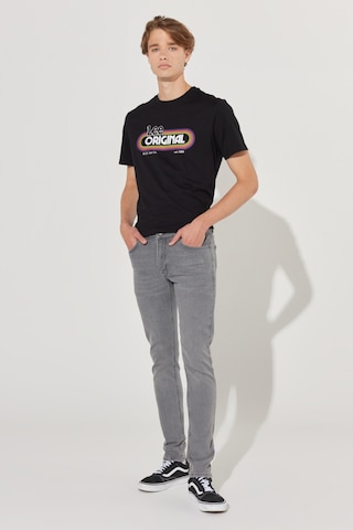 Lee Malone Skinny Fit Dar Kesim Normal Bel Gri Esnek Jean Kot Pantolon Grey Worn