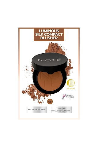 Note Cosmetique Luminous Silk Compact Blusher Toz Allık - 08 Bronze Show