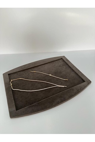 Yerli Üretim Süet Kumaş Kahve Renk Kolye Ucu Küpe Yüzük Takı Serv Kahverengi